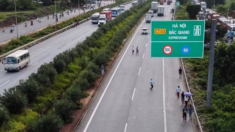 Cao tốc Hà Nội-Bắc Giang.