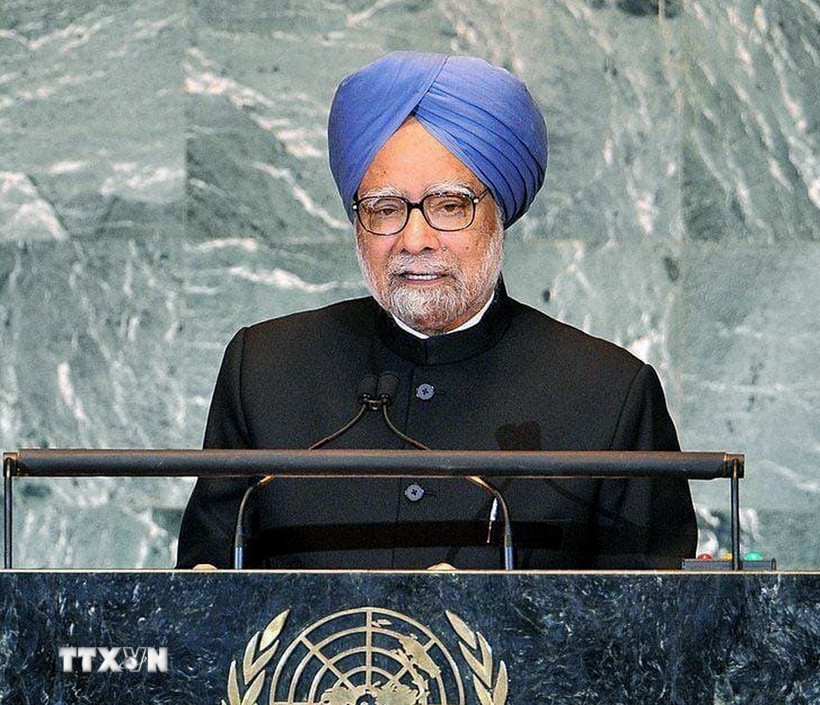 Ông Manmohan Singh, lúc đương nhiệm Thủ tướng Ấn Độ, phát biểu tại phiên họp của Đại hội đồng Liên hợp quốc ở New York (Mỹ). (Ảnh: ANI/TTXVN)