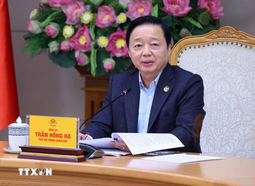 Phó Thủ tướng Trần Hồng Hà phát biểu chỉ đạo. (Ảnh: Văn Điệp/TTXVN)