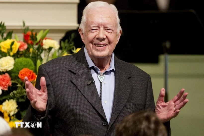 Ông Jimmy Carter là Tổng thống Mỹ đầu tiên sống đến tuổi 100. (Ảnh: AP/TTXVN)