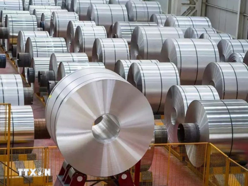 Thép thành phẩm của Công ty sản xuất thép Nhật Bản Nippon Steel. (Ảnh: Reuters/TTXVN)