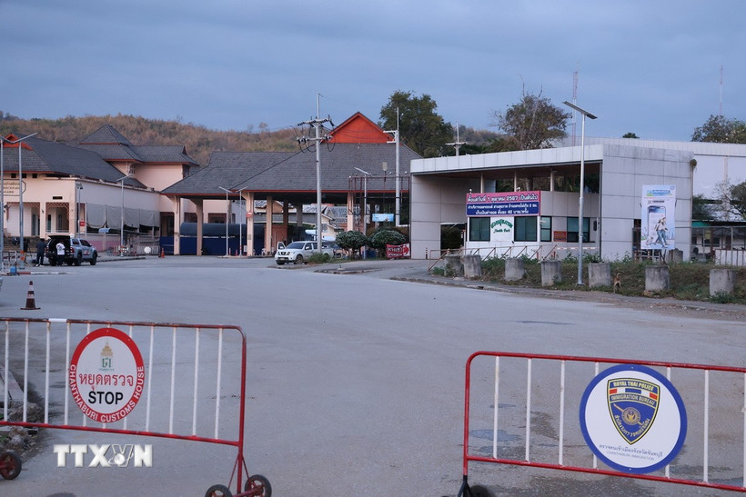 Cửa khẩu ở tỉnh Chanthaburi (Thái Lan) ngày 26/12/2025. (Ảnh: THX/TTXVN)