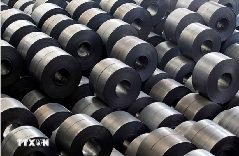 Thép cuộn tại nhà máy thép Hyundai ở Dangjin, phía Tây Nam Seoul, Hàn Quốc. (Ảnh: Reuters/TTXVN)