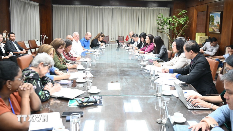 Quang cảnh Kỳ họp lần I Ủy ban Hỗn hợp thực thi Hiệp định Thương mại Việt Nam - Cuba. (Ảnh: Việt Hùng/TTXVN)