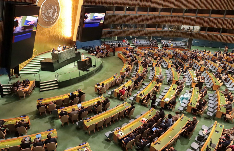 Một phiên họp của Đại hội đồng Liên hợp quốc. (Ảnh: Thanh Tuấn/TTXVN)