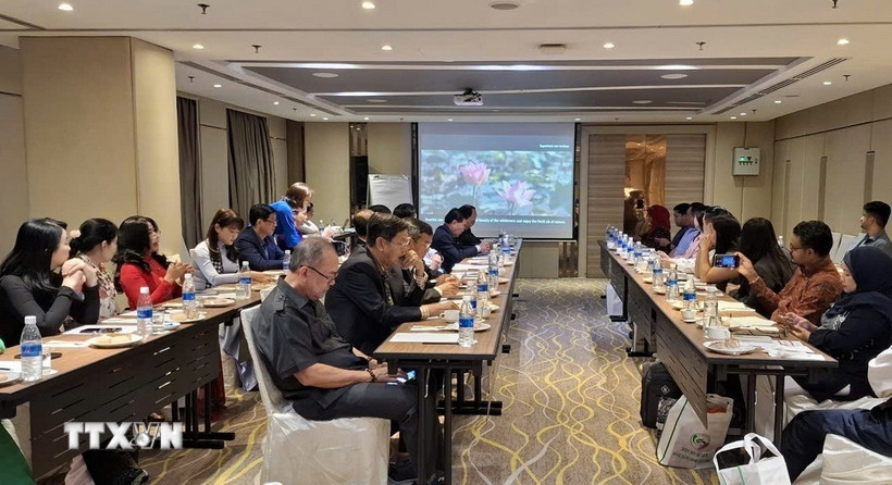 Các đại diện lữ hành Đồng bằng sông Cửu Long và Malaysia trao đổi tại hội nghị xúc tiến du lịch ở Kuala Lumpur. (Ảnh: Bùi Hoàn/TTXVN)