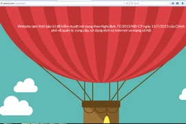 Ảnh chụp màn hình giao diện website somovui.com vào tối 1/8. (Nguồn: Vietnam+)