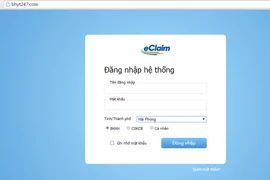Cổng giám định bảo hiểm y tế do FPT xây dựng. (Ảnh chụp màn hình: Vietnam+)