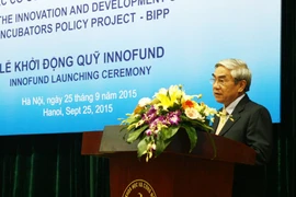 Bộ trưởng Nguyễn Quân cho biết Dự án BIPP sẽ góp phần nâng cao năng lực cho các cơ sở ươm tạo công nghệ, cho ra đời doanh ngiệp khởi nghiệp tồn tại bền vững. (Ảnh: T.H/Vietnam+)