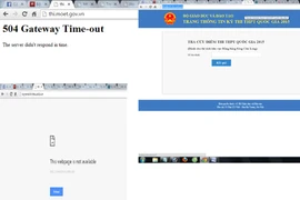 Giao diện một số website tra cứu điểm thi bị tê liệt và website vào được. (Ảnh: Vietnam+)