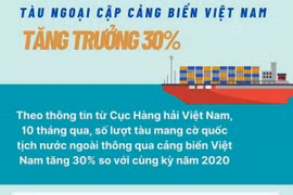 [Infographics] Tàu ngoại cập cảng biển Việt Nam tăng trưởng 30%