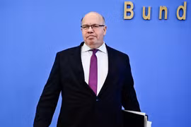 Bộ trưởng Kinh tế Đức Peter Altmaier tại cuộc họp báo về dự báo tăng trưởng kinh tế Đức năm 2019 tại Berlin ngày 17/4. (Ảnh: AFP/TTXVN)