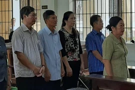 Các bị cáo trước tòa. (Ảnh: Sỹ Tuyên/TTXVN)