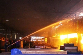 Bình Phước: Lửa thiêu rụi xưởng viên nén mùn cưa trong khu công nghiệp