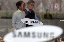 Biểu tượng Samsung tại trụ sở ở Seoul, Hàn Quốc. (Ảnh: Yonhap/TTXVN)
