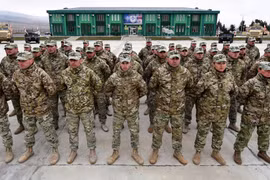 Binh sỹ Gruzia tại Trung tâm đánh giá và huấn luyện chung NATO-Gruzia ở căn cứ quân sự Krtsanisi, ngoại ô Tbilisi, ngày 15/3/2019. (Ảnh: AFP/TTXVN)