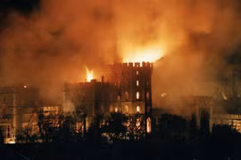Hỏa hoạn tại lâu đài Windsor, phía Tây London, Anh ngày 20/11/1992. (Nguồn: The Mirror)