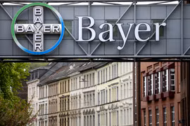 Biểu tượng Bayer tại nhà máy ở Wuppertal, miền tây nước Đức, ngày 23/4/2019. (Ảnh: AFP/TTXVN)