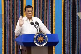 Tổng thống Philippines Rodrigo Duterte phát biểu trước Quốc hội tại thủ đô Manila ngày 22/7/2019. (Ảnh: AFP/TTXVN)