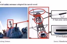 Một thiết bị ăngten radar thương mại của Nhật Bản được sử dụng trên tàu thủy của hải quân Triều Tiên. Giới chức Nhật Bản cáo buộc một số nguyên liệu chiến lược của nước này xuất khẩu sang Hàn Quốc đã được chuyển đến Triều Tiên. (Ảnh: YONHAP/TTXVN)
