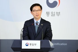 Thứ trưởng Bộ Thống nhất Hàn Quốc Chun Hae-sung phát biểu trong cuộc họp báo tại Seoul ngày 22/3/2019. (Ảnh: Yonhap/TTXVN)