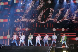 Nhóm nhạc BTS biểu diễn tại Riyadh, Saudi Arabia, ngày 11/10/2019. (Ảnh: Yonhap/ TTXVN)