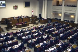 Toàn cảnh một phiên họp Quốc hội Gruzia tại Tbilisi. (Ảnh: AFP/TTXVN)