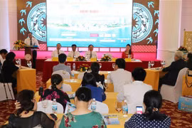 Quang cảnh buổi họp báo. (Ảnh: Tiên Minh/TTXVN)