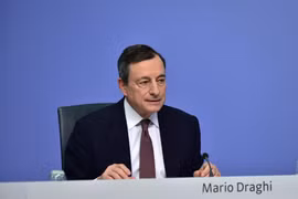Chủ tịch Ngân hàng Trung ương châu Âu (ECB) Mario Draghi trong cuộc họp báo tại Frankfurt, Đức ngày 7/3/2019. (Ảnh: THX/TTXVN)
