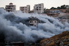 Một tòa nhà của người Palestine tại Sur Baher, Đông Jerusalem bị phá dỡ ngày 22/7/2019. (Ảnh: AFP/TTXVN)