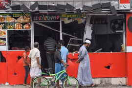 Hiện trường vụ đụng độ ở Minuwangoda, Sri Lanka, ngày 14/5/2019. (Ảnh: AFP/ TTXVN)