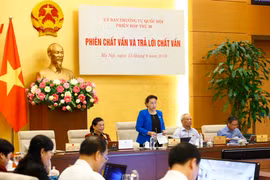 Chủ tịch Quốc hội Nguyễn Thị Kim Ngân phát biểu khai mạc Phiên chất vấn và trả lời chất vấn. (Ảnh: Văn Điệp/TTXVN)