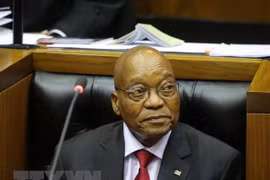 Ông Jacob Zuma khi còn giữ chức Tổng thống Nam Phi tại một cuộc họp ở Cape Town ngày 9/2/2017. (Nguồn: AFP/TTXVN)