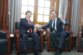 Thủ tướng Hà Lan Mark Rutte tiếp Phó Thủ tướng Trịnh Đình Dũng tại Văn phòng Thủ tướng. (Ảnh: Phạm Văn Thắng/TTXVN)