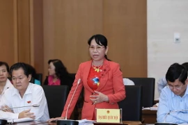 Đại biểu Quốc hội tỉnh Hậu Giang Nguyễn Thanh Thủy phát biểu. (Ảnh: Phương Hoa/TTXVN)
