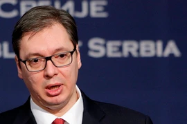 Ông Aleksandar Vucic phát biểu tại cuộc họp báo ở Belgrade ngày 13/2. (Nguồn: EPA/TTXVN)
