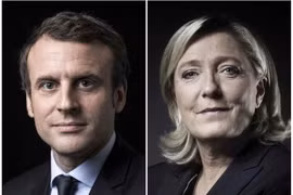 Hai ứng cử viên Tổng thống Pháp là ông Emmanuel Macron (ảnh, trái) và bà Marine Le Pen (ảnh, phải) . (Nguồn: AFP/TTXVN)