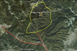 Hình ảnh vệ tinh từ bãi thử hạt nhân Punggye-ri của Triều Tiên. (Nguồn: Yonhap/TTXVN)