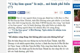 Kiểm tra thông tin báo nêu "cả họ làm quan.. mô hình phổ biến"
