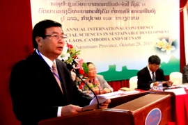 Giáo sư-tiến sỹ Nguyễn Xuân Thắng phát biểu tại hội nghị. (Ảnh: Hoàng Chương/Vietnam+)