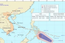 Hướng đi của áp thấp nhiệt đới. (Nguồn: nchmf.gov.vn)