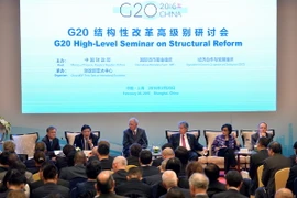 Các quan chức cấp cao tham dự diễn đàn tại Hội nghị G20 ở Thượng Hải. (Nguồn: THX/TTXVN)