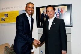 Thủ tướng Chính phủ Nguyễn Tấn Dũng gặp Tổng thống Hoa Kỳ Barack Obama. (Ảnh: Đức Tám/TTXVN)