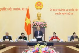 Chủ tịch Quốc hội Nguyễn Sinh Hùng phát biểu khai mạc Phiên họp thứ 45 của Ủy ban Thường vụ Quốc hội. (Ảnh: Nhan Sáng/TTXVN) 