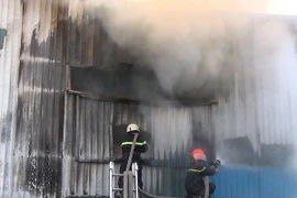 Hiện trường vụ cháy. (Ảnh: Tuấn Anh/TTXVN)