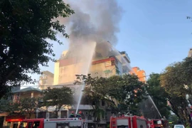 Hiện trường vụ cháy. (Ảnh: Sơn Bách/Vietnam+)