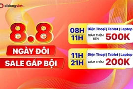 Ngày số đôi 8/8 đã trở thành đợt sale lớn để nhiều hệ thống đại lý thực hiện khuyến mãi với nhóm ngành hàng sản phẩm công nghệ. (Ảnh: didongviet)