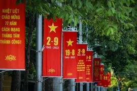[Photo] Phố phường Thủ đô trang hoàng rực rỡ chào mừng Quốc khánh 2/9