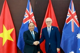 Thủ tướng Nguyễn Xuân Phúc tiếp Thủ tướng Australia Malcolm Turnbull. (Ảnh: TTXVN)