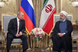 Tổng thống Nga Vladimir Putin (trái) trong cuộc hội đàm với người đồng cấp Iran Hassan Rouhani tại Tehran ngày 1/11. (Nguồn: AFP/TTXVN)